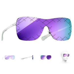 Chanel Blue/purple Runway Shield Sunglasses